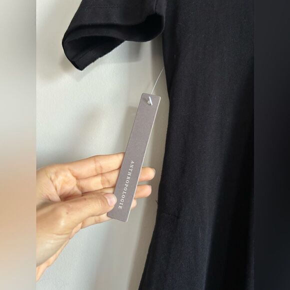 NWT Velvet By Graham & Spencer For Anthropologie Black Puff Sleeve Dress - Picture 10 of 12